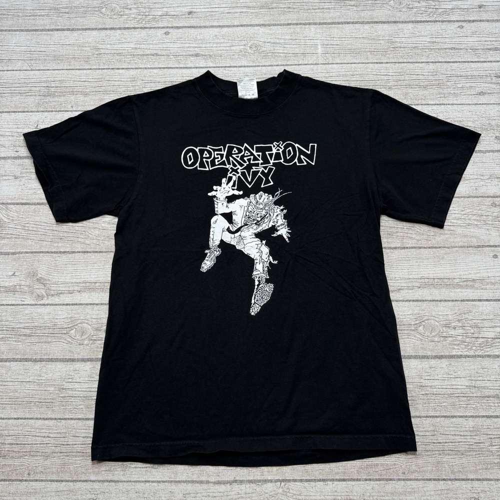 Shaka Wear T-Shirt Men's M Black Lookout Records Operation Ivy Streetwear Skater